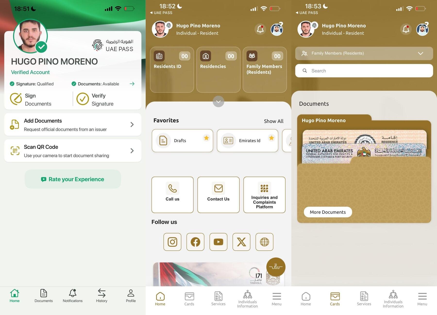 Las apps de UAE Pass y UAEICP.